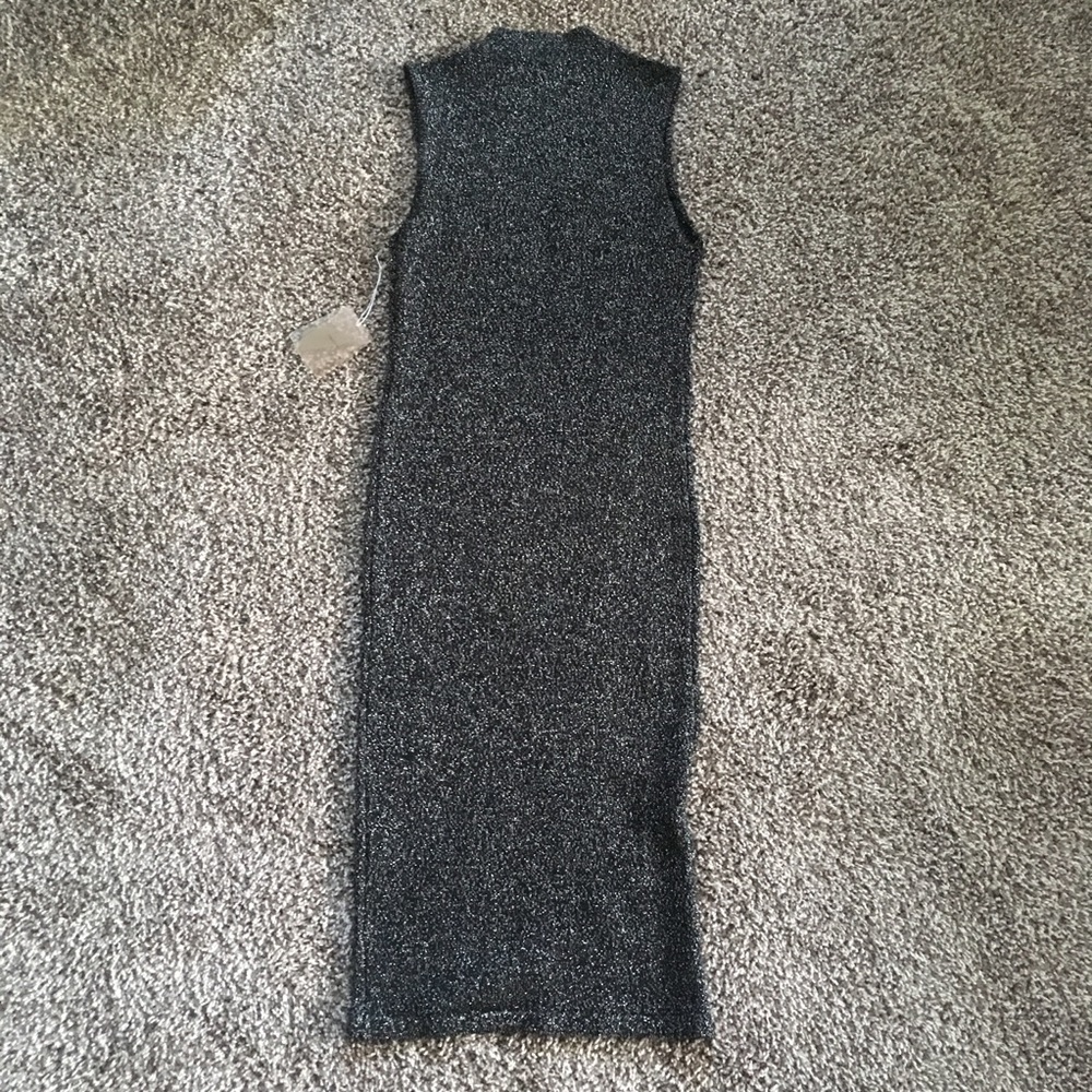 Black & Silver Midi Dress